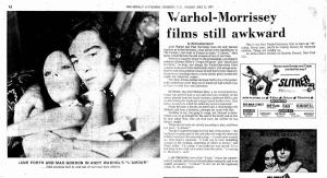 Yonkers NY Herald Statesman may 11, 1973  Grayscale - 7817 warhol L´amour